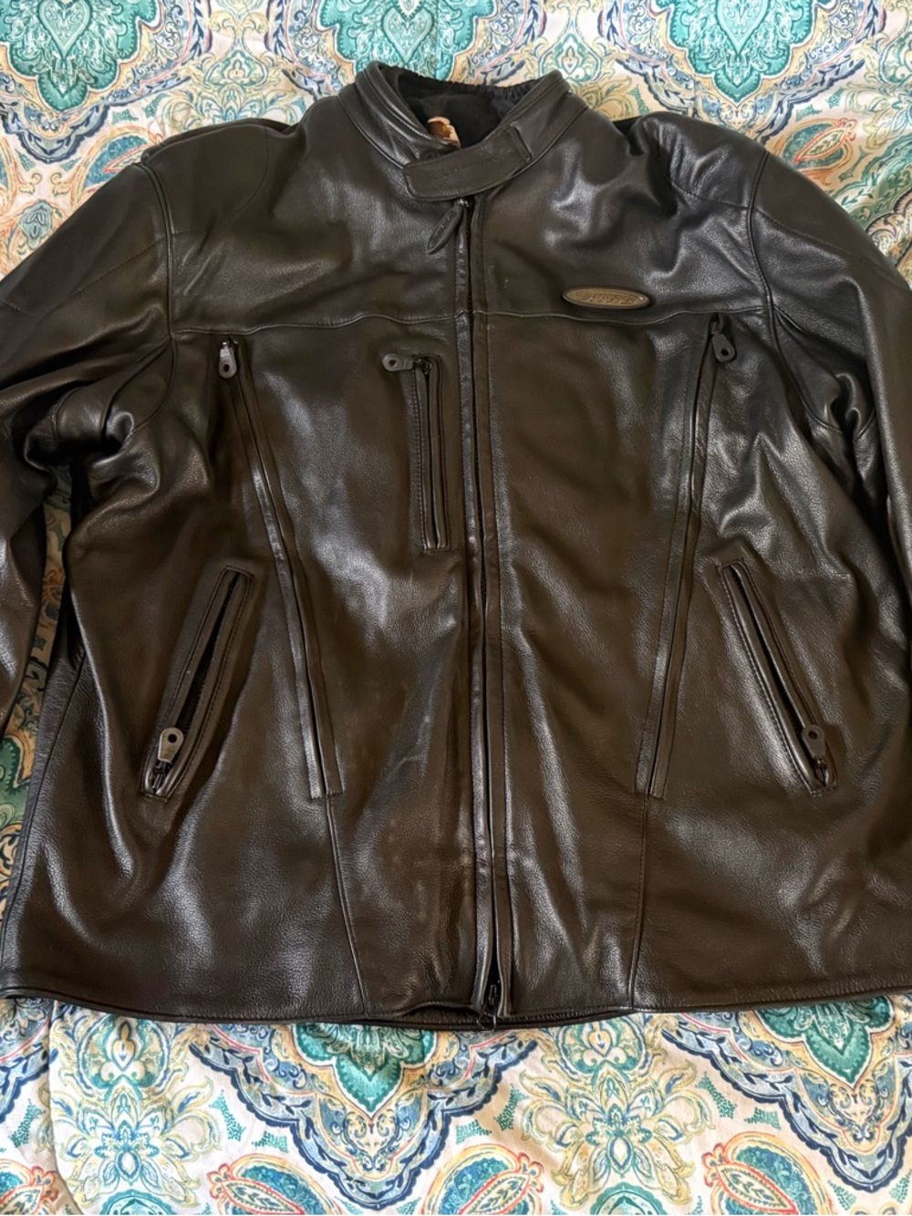 Harley-Davidson Black Leather Motorcycle Jacket XLT